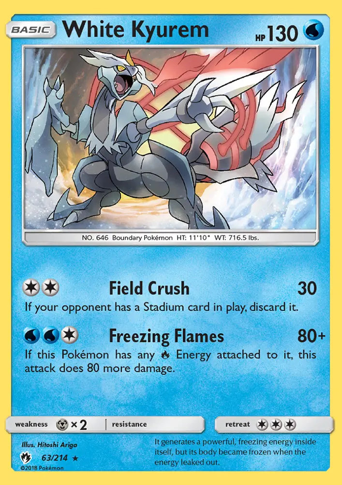White Kyurem 63 Lost Thunder Pokesingles
