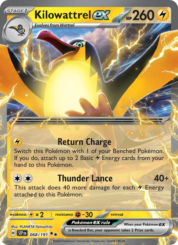 Kilowattrel ex 68 Surging Sparks Pokesingles