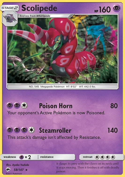Scolipede 58 Burning Shadows Pokesingles