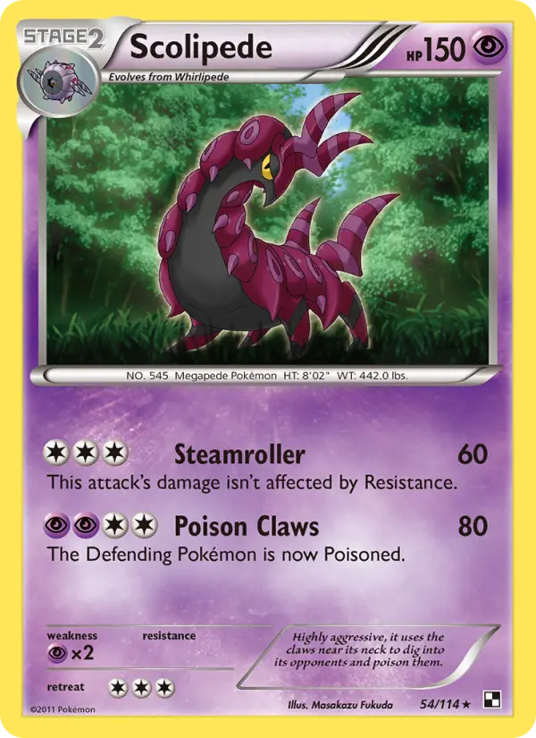 Scolipede 54 Black & White Pokesingles