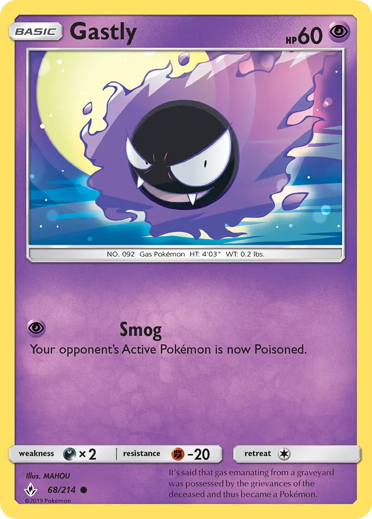 Gastly 68 Unbroken Bonds Pokesingles
