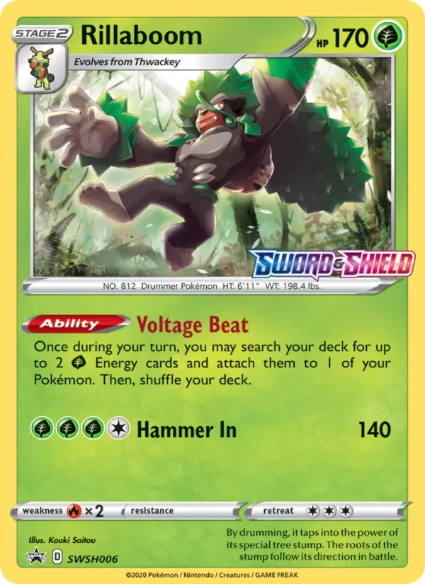 Rillaboom SWSH006 SWSH Black Star Promos Pokesingles