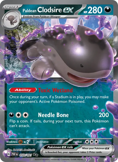 Paldean Clodsire ex 59 Paldean Fates Pokesingles