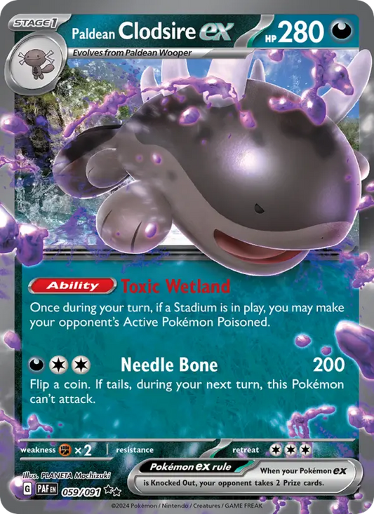 Paldean Clodsire ex 59 Paldean Fates Pokesingles