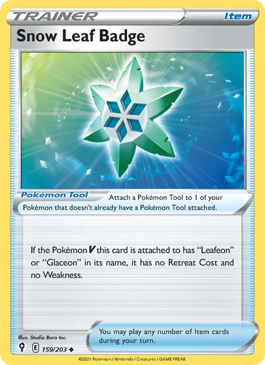 Snow Leaf Badge 159 Evolving Skies Pokesingles