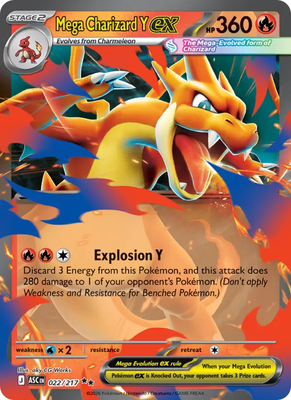 Mega Charizard Y ex 22 Ascended Heroes Pokesingles