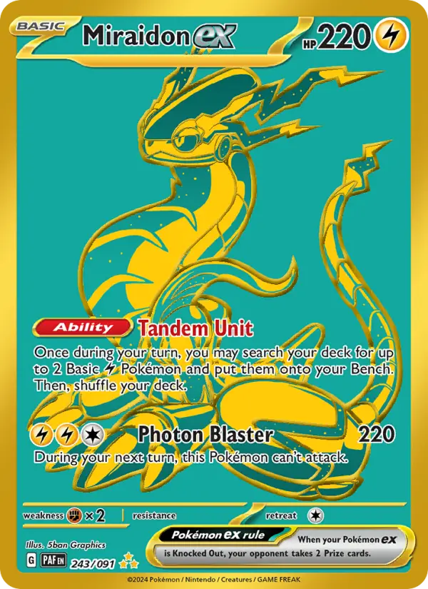 Miraidon ex 243 Paldean Fates Pokesingles