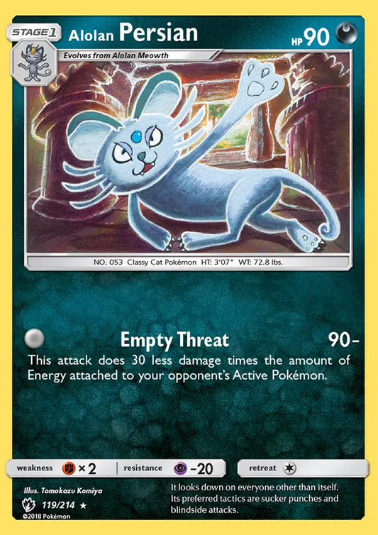 Alolan Persian 119 Lost Thunder Pokesingles