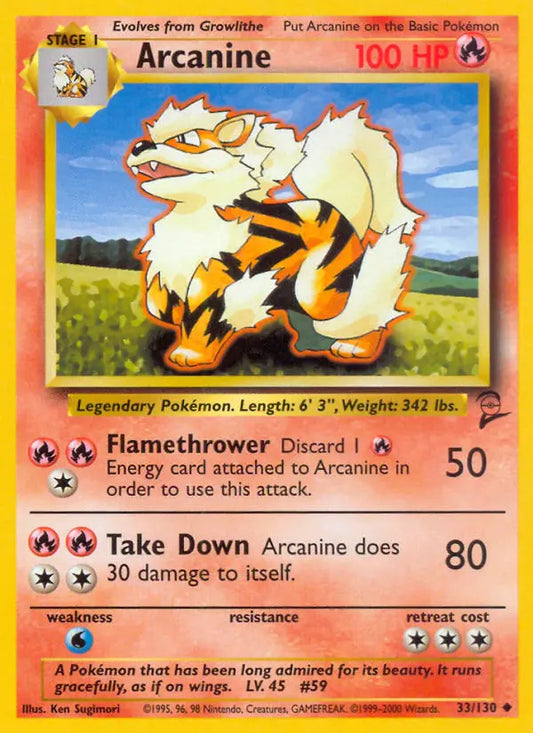 Arcanine 33 Base Set 2 Pokesingles