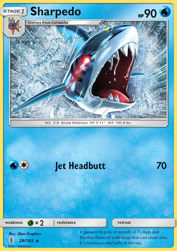 Sharpedo 28 Guardians Rising Pokesingles