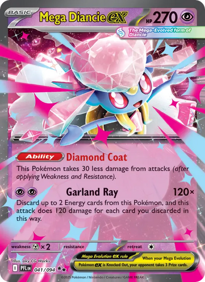 Mega Diancie ex 41 Phantasmal Flames Pokesingles