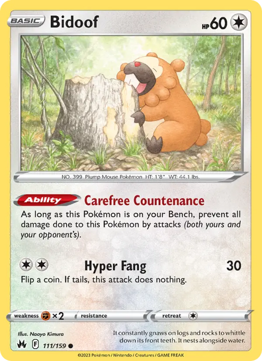 Bidoof 111 Crown Zenith Pokesingles
