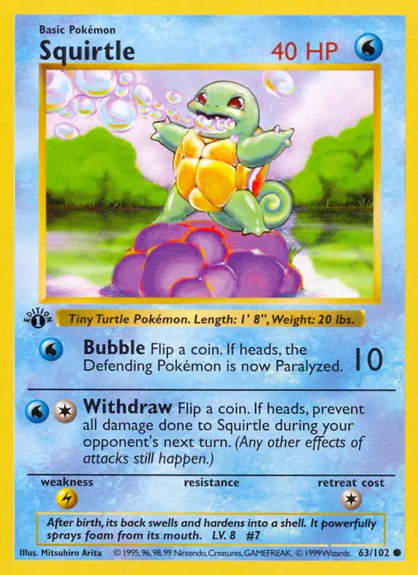 Squirtle 63 Base Set Pokesingles