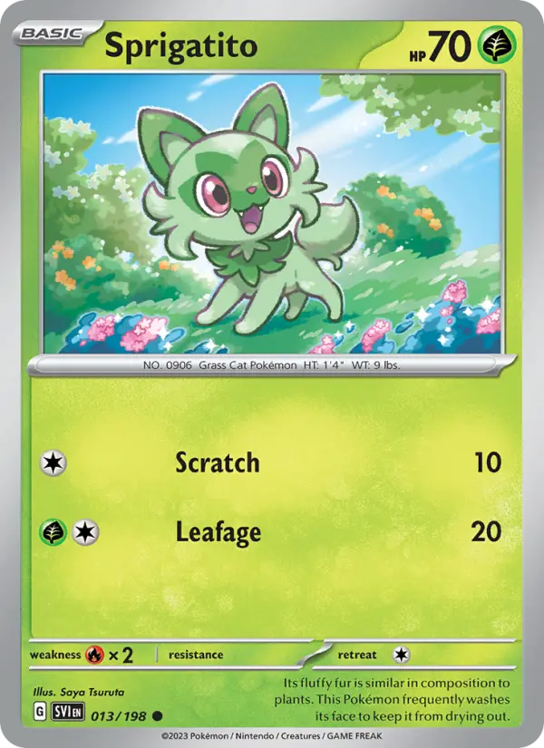 Sprigatito 13 Scarlet & Violet Pokesingles