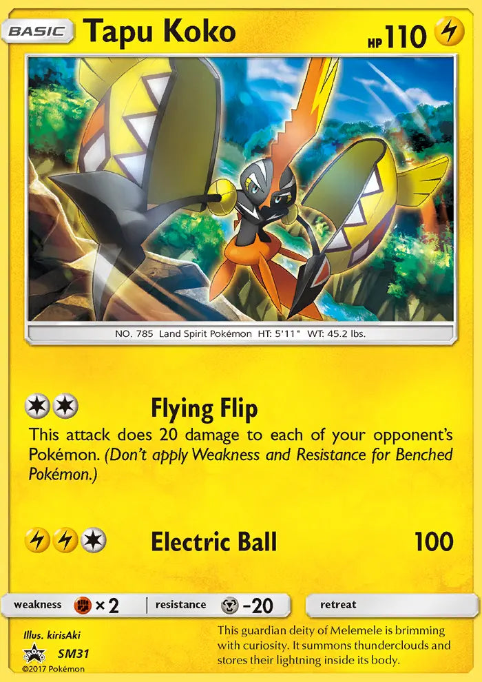 Tapu Koko SM31 SM Black Star Promos Pokesingles