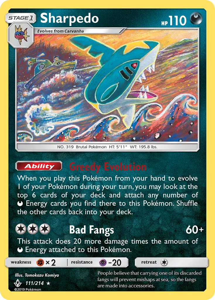 Sharpedo 111 Unbroken Bonds Pokesingles