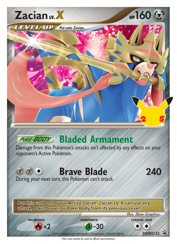 Zacian SWSH135 SWSH Black Star Promos Pokesingles