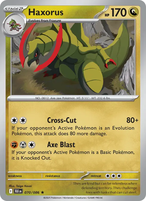 Haxorus 70 Black Bolt Pokesingles