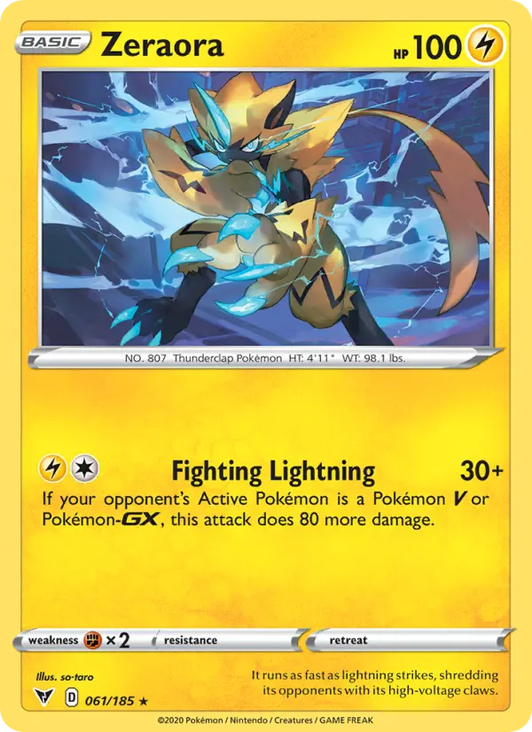 Zeraora 61 Vivid Voltage Pokesingles