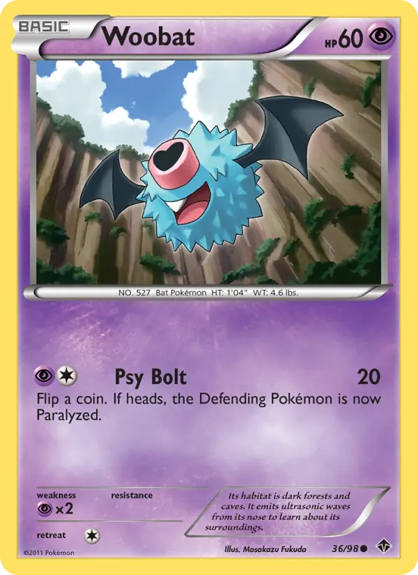 Woobat 36 Emerging Powers Pokesingles