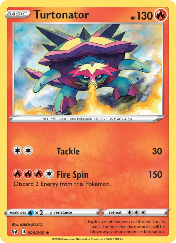 Turtonator 29 Sword & Shield Pokesingles