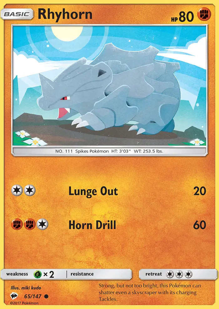 Rhyhorn 65 Burning Shadows Pokesingles