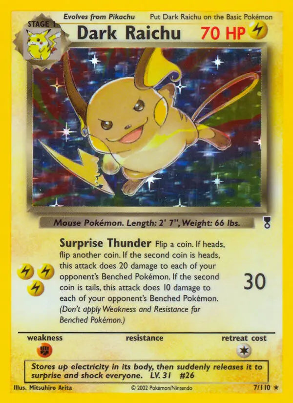 Dark Raichu 7 Legendary Collection Pokesingles