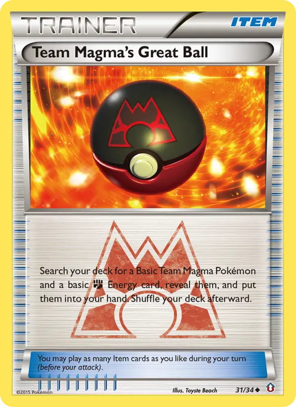 Team Magma's Great Ball 31 Double Crisis Pokesingles