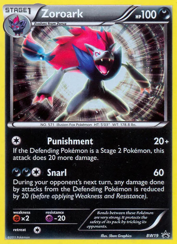 Zoroark BW19 BW Black Star Promos Pokesingles