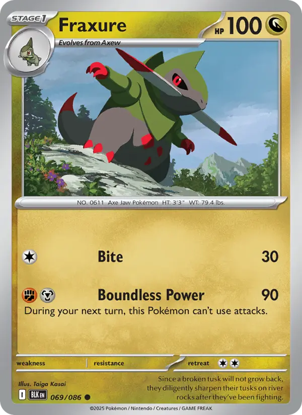 Fraxure 69 Black Bolt Pokesingles