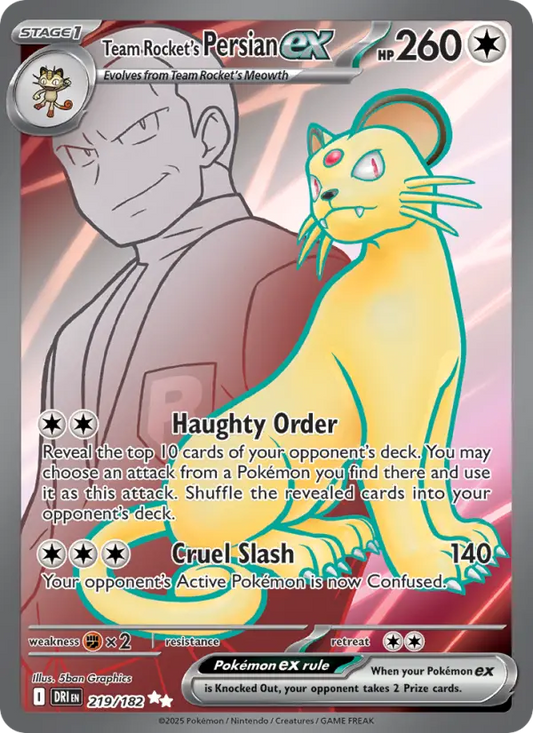 Team Rocket's Persian ex 219 Destined Rivals Pokesingles