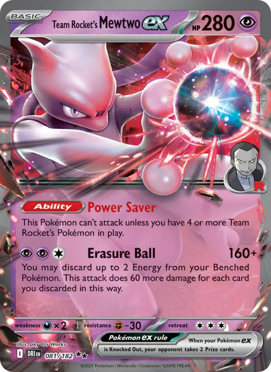 Team Rocket's Mewtwo ex 81 Destined Rivals Pokesingles