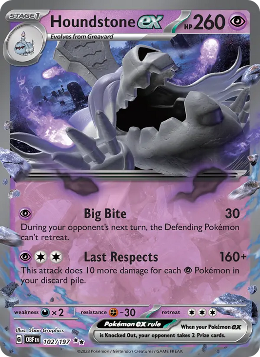 Houndstone ex 102 Obsidian Flames Pokesingles