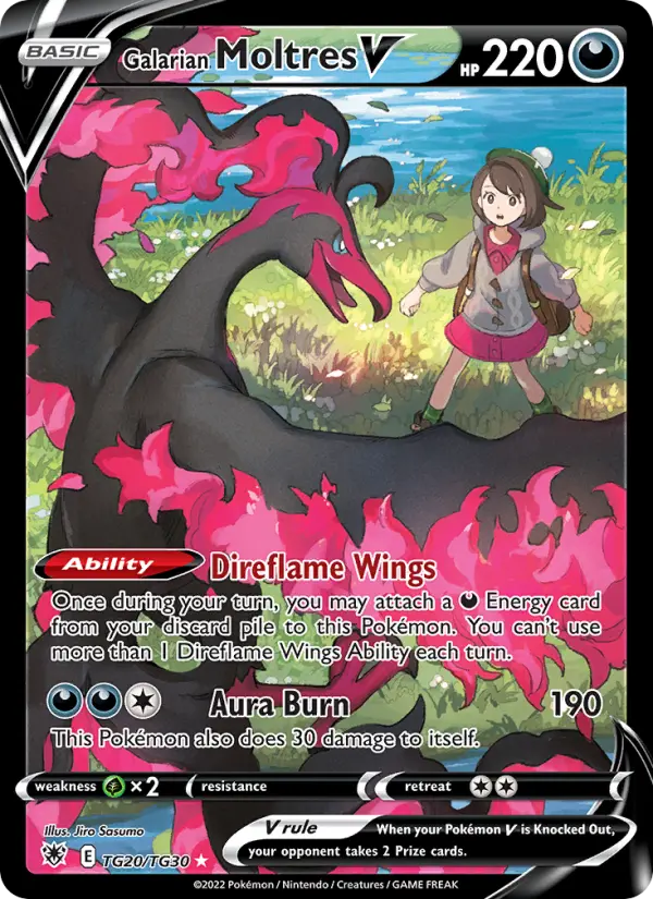 Galarian Moltres V TG20 Astral Radiance Pokesingles
