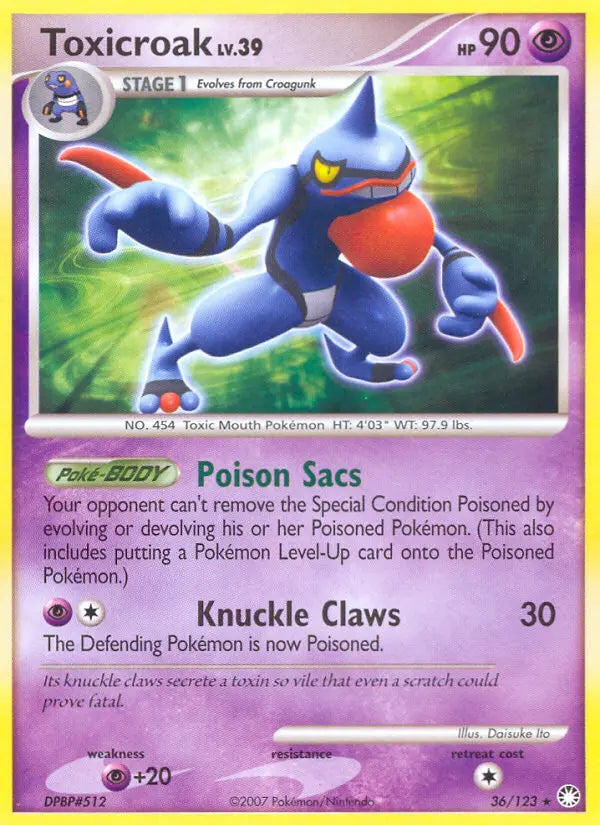 Toxicroak 36 Mysterious Treasures Pokesingles