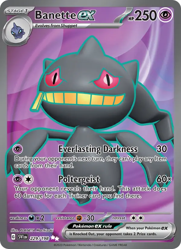 Banette ex 229 Scarlet & Violet Pokesingles