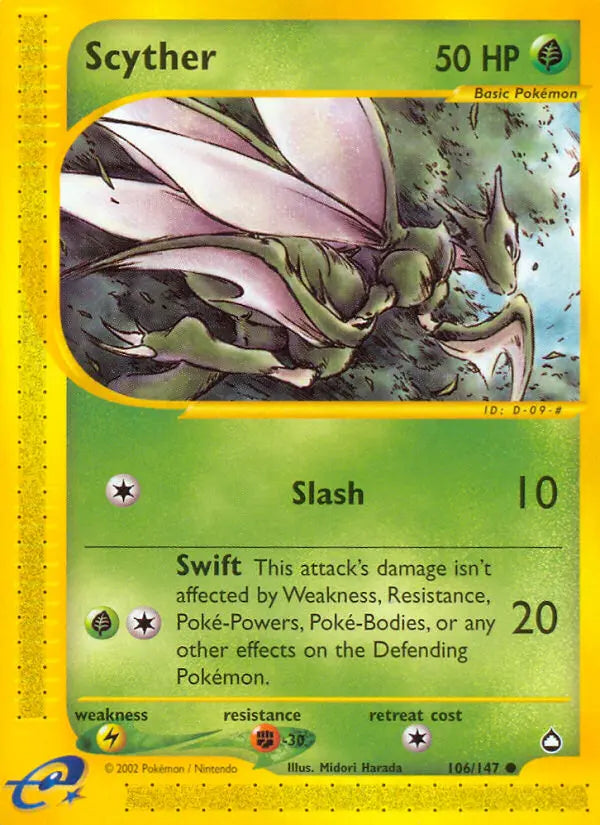 Scyther 106 Aquapolis Pokesingles