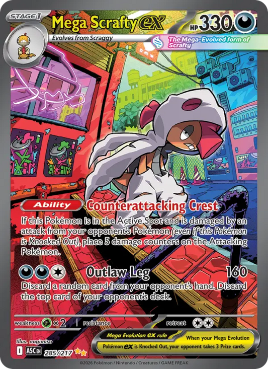 Mega Scrafty ex 285 Ascended Heroes Pokesingles