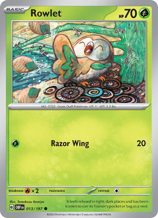 Rowlet 13 Obsidian Flames Pokesingles