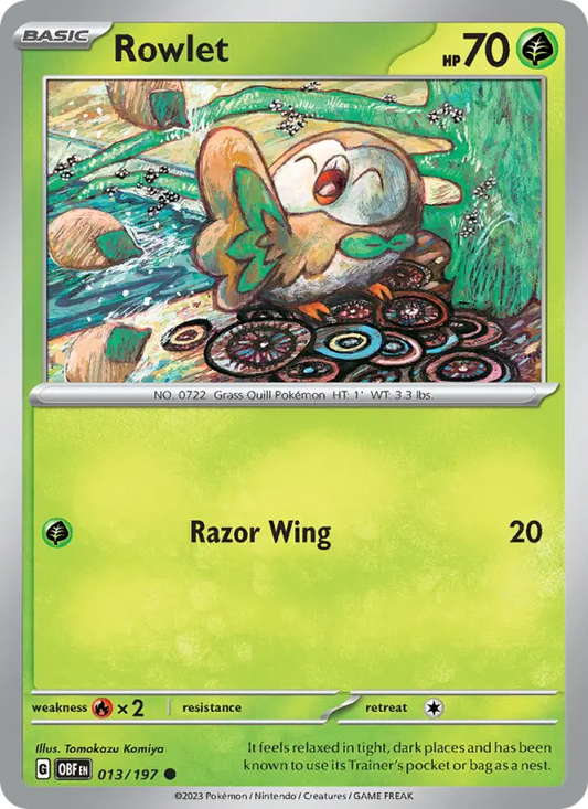 Rowlet 13 Obsidian Flames Pokesingles
