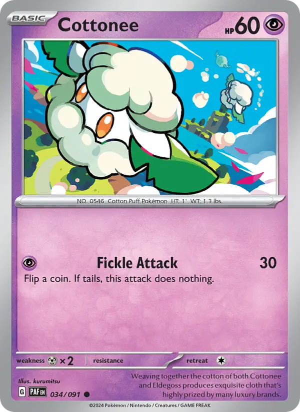 Cottonee 34 Paldean Fates Pokesingles