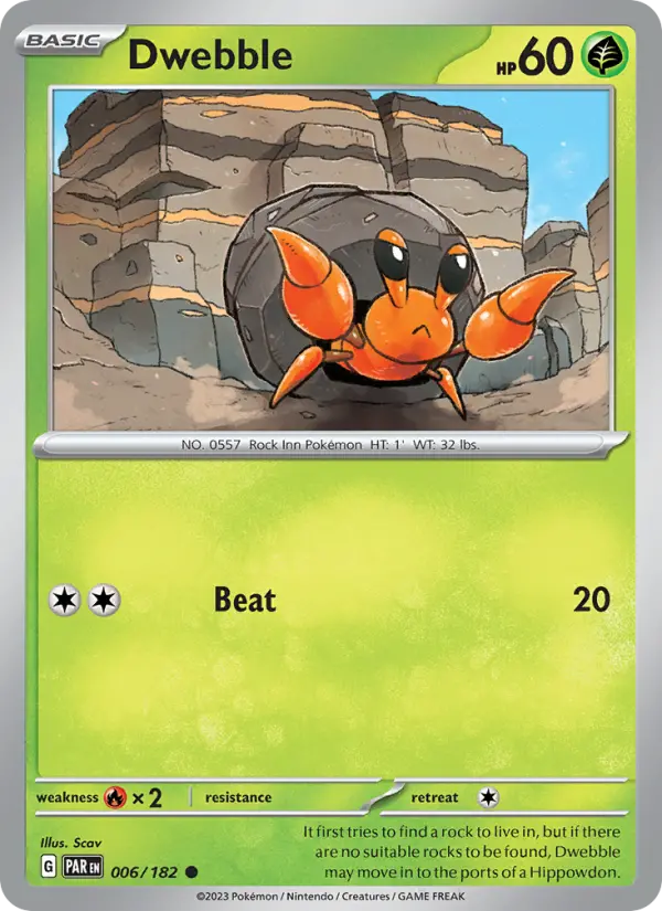 Dwebble 6 Paradox Rift Pokesingles
