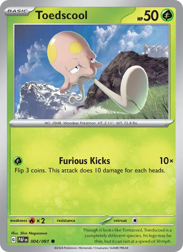 Toedscool 4 Paldean Fates Pokesingles