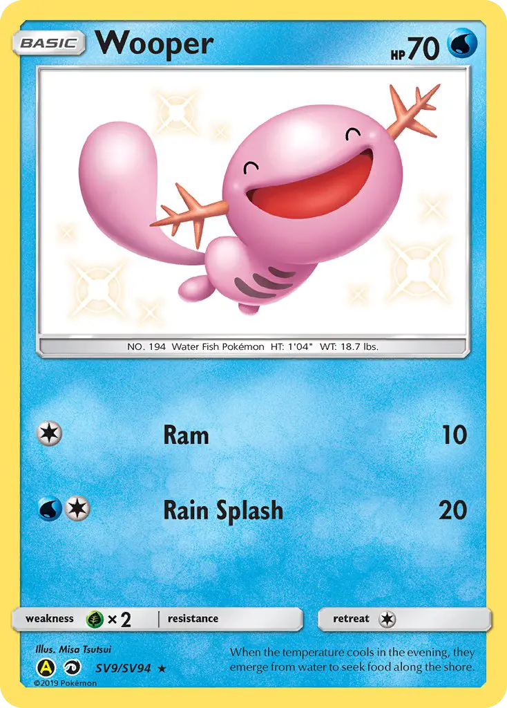 Wooper SV9 Hidden Fates Shiny Vault Pokesingles