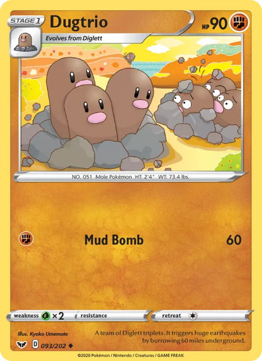 Dugtrio 93 Sword & Shield Pokesingles
