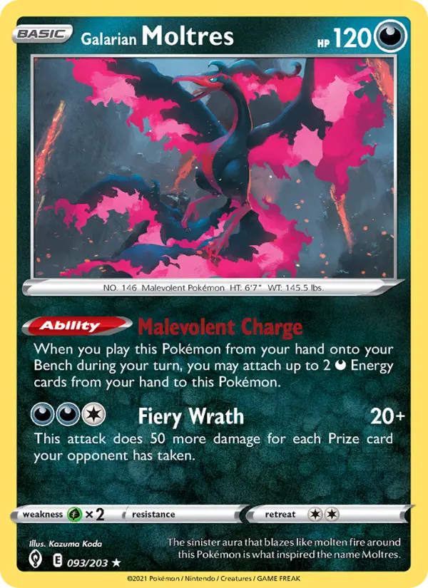 Galarian Moltres 93 Evolving Skies Pokesingles