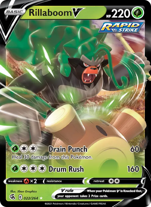 Rillaboom V 22 Fusion Strike Pokesingles