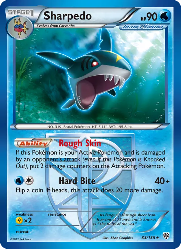 Sharpedo 33 Plasma Storm Pokesingles