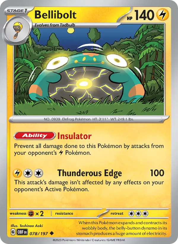 Bellibolt 78 Obsidian Flames Pokesingles