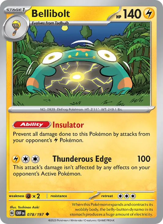 Bellibolt 78 Obsidian Flames Pokesingles